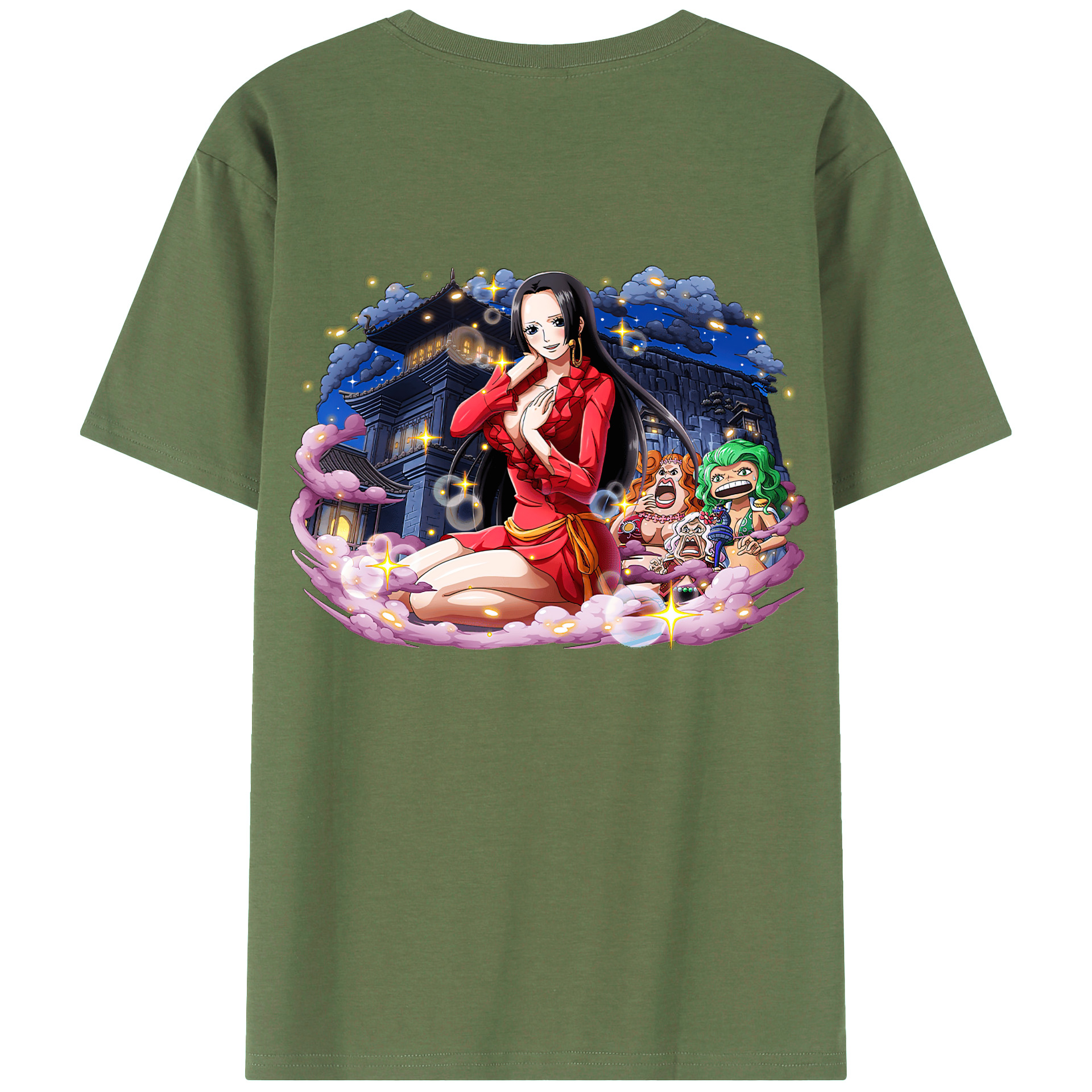ワンピース ボア・ハンコック ONE PIECE Boa·Hancock 綿100％ メンズ半袖Tシャツ（バックプリント） 通気性